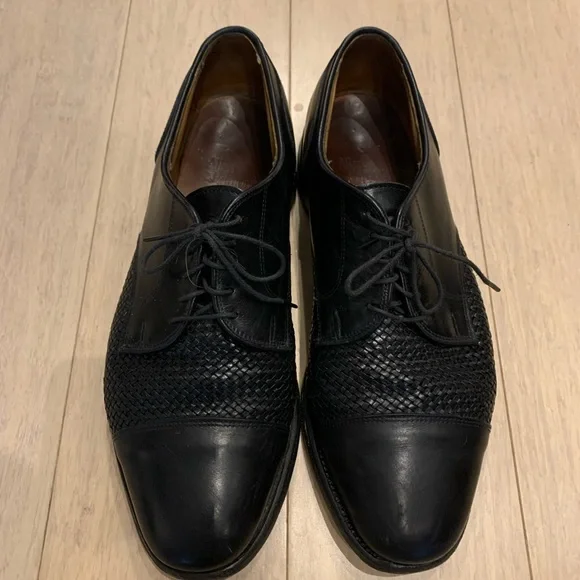 Allen Edmond Lauderdale Black Woven Leather Dress Shoes, Size 9D Allen Edmonds Lauderdale Black Weave Oxford sz 9 D VGC Free  main image 2
